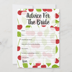 Cherries Advice For The Bride Shower Game Cherry Card