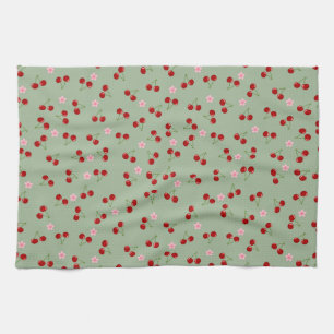 Cherries And Flowers Kitchen Towel