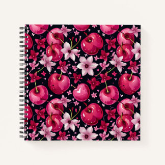 Cherries and Flowers Notebook