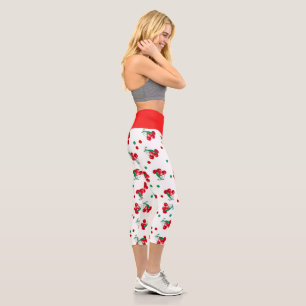 Cherries And Polka Dots Capri Leggings