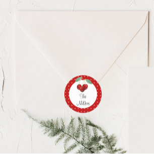 Cherries And Polka Dots Custom Product Sticker