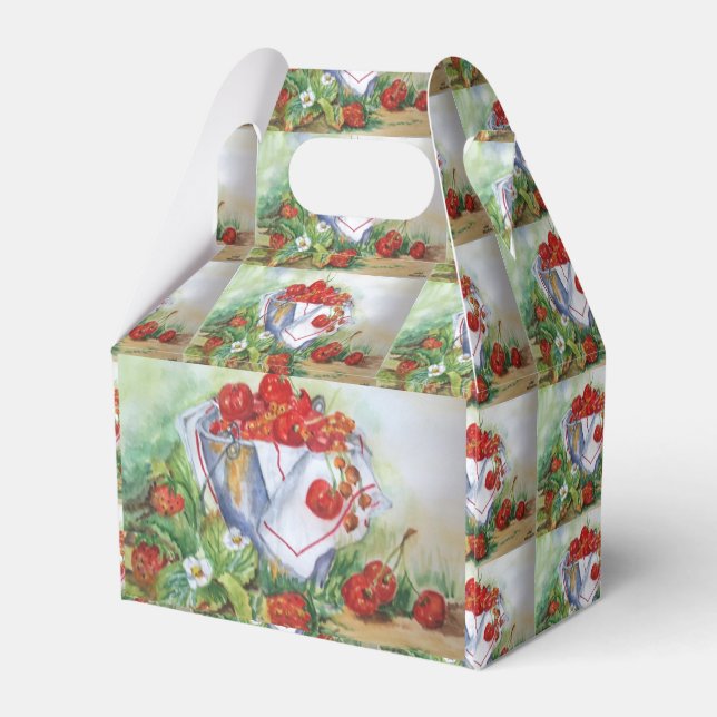 CHERRIES AND STRAWBERRIES IN A IRON RUSTY BUCKET FAVOR BOX (Back Side)