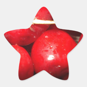 Cherries Art Photo Star Sticker