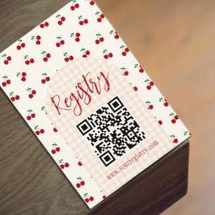 Cherries Baby Shower Registry Enclosure Card