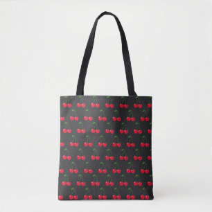 Cherries bombs pattern tote bag
