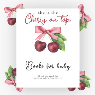 Cherries bow baby shower Books for baby Poster