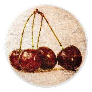 Cherries Ceramic Knob