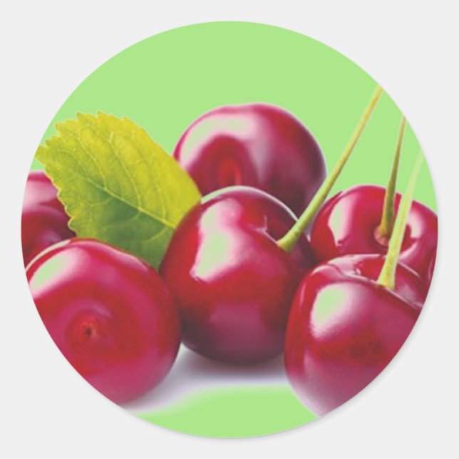 CHERRIES CLASSIC ROUND STICKER (Front)