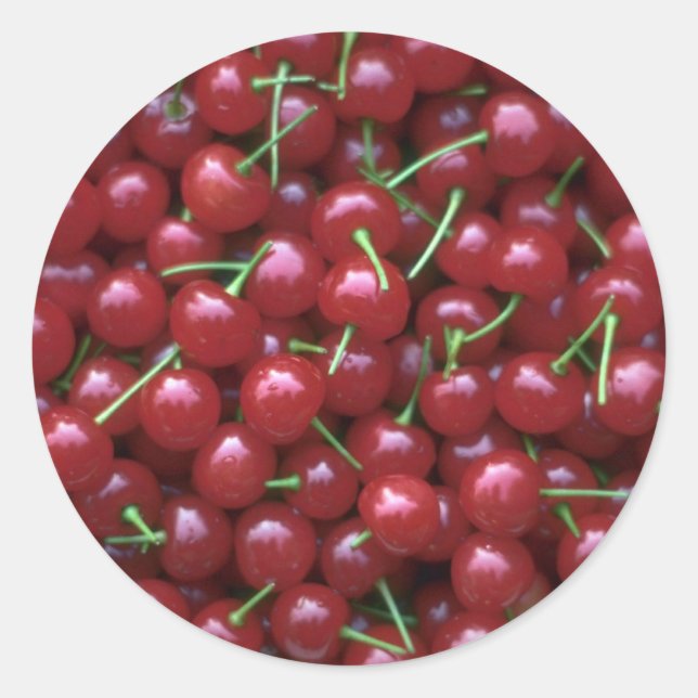 Cherries Classic Round Sticker (Front)