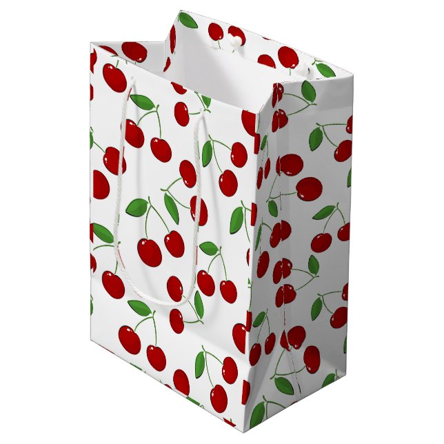 Cherries Design Gift Bag (Front Angled)