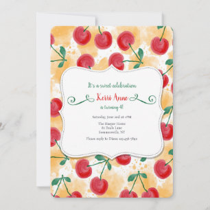 Cherries Frame Invitation