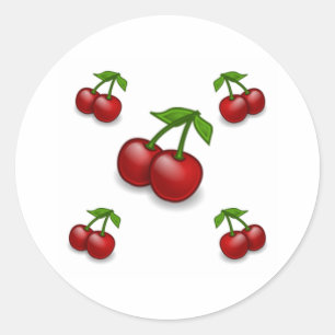 Cherries Galore Design Classic Round Sticker