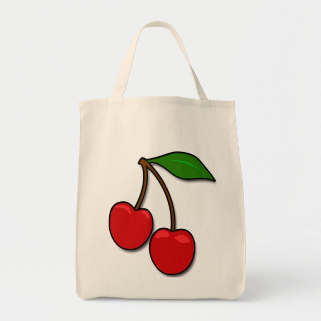 CHERRIES GROCERY TOTE BAG (Front)