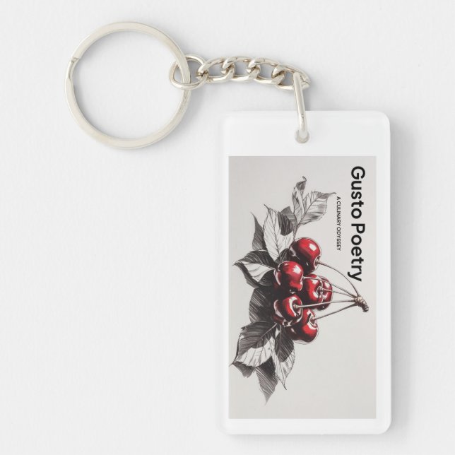 Cherries Gusto Poetry Keychain (Front)