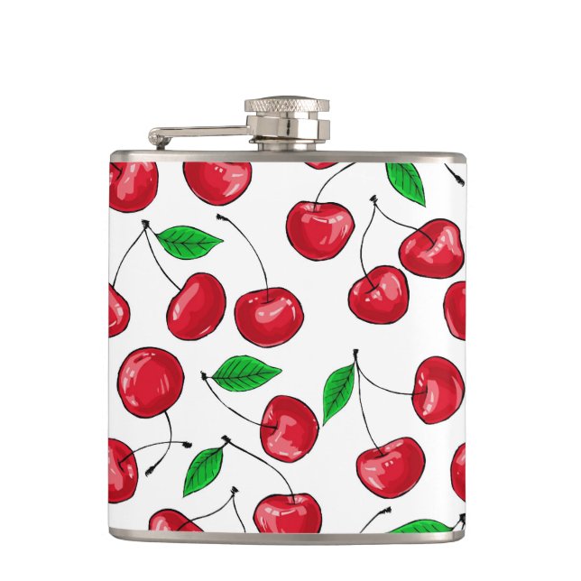 Cherries Hip Flask (Front)