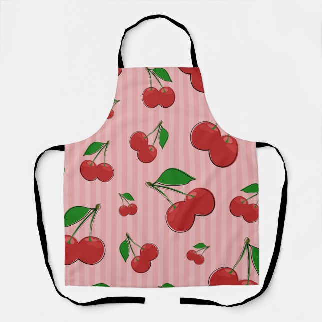 Cherries Illustration Apron (Front)