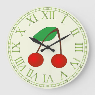 Cherries Large Clock