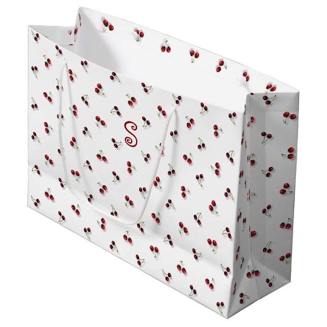 Cherries Large Gift Bag (Front Angled)