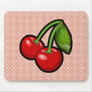 Cherries on Flower Mouse Pad