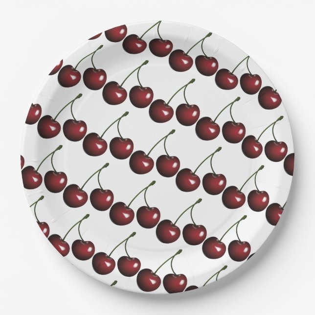 Cherries Paper Plate (Front)