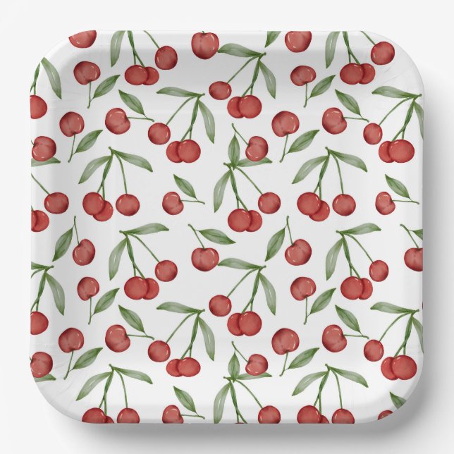 Cherries  paper plate (Front)