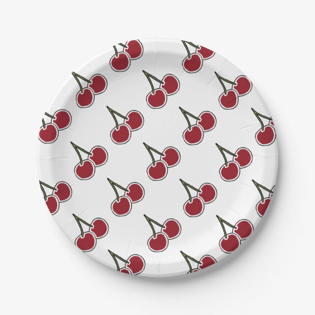 Cherries Paper Plate (Front)