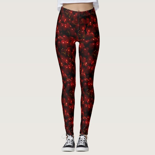 Cherries Pattern Leggings (Front)