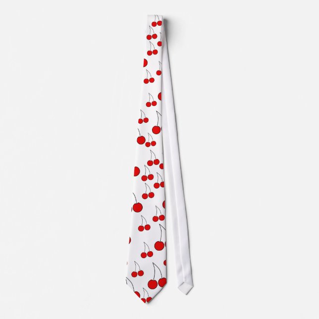 Cherries Pattern. Tie (Front)