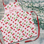 Cherries Pattern With Pale Pink Name Apron<br><div class="desc">Cherries Pattern With Pale Pink Name Apron. Add your name to make it your own.</div>