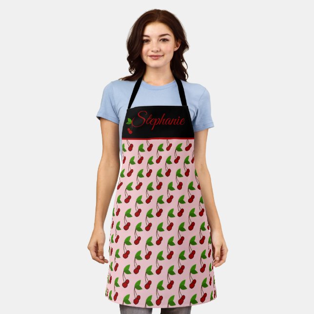 Cherries Personalized Apron (Worn)