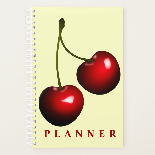 Cherries Planner with Custom Colours or Text (Front)