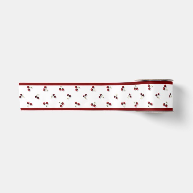 Cherries Ribbon Satin Ribbon (Front)