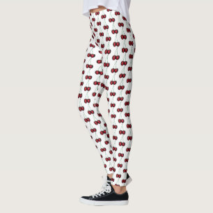 Cherries Ripe Red Cherry Summer Fruit Print Leggings
