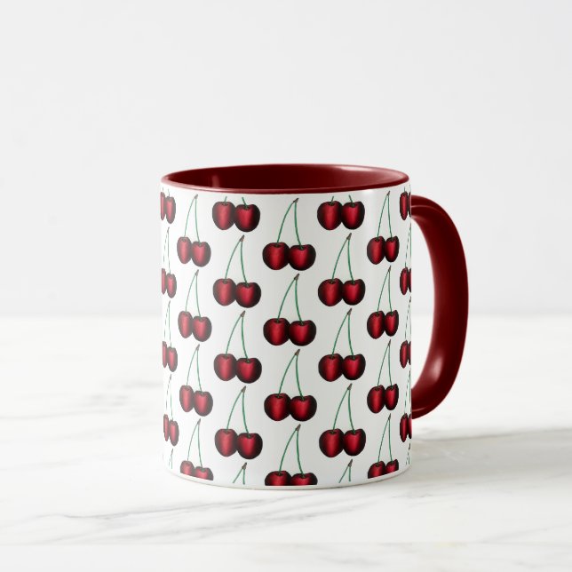 Cherries Ripe Red Cherry Summer Fruit Print Mug (Front Right)
