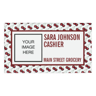 Cherries Ripe Red Cherry Summer Fruit Print Name Tag