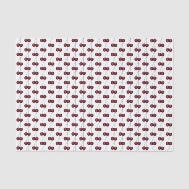 Cherries Ripe Red Cherry Summer Fruit Print Tissue Paper (Front)