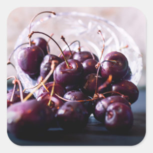 Cherries Square Sticker