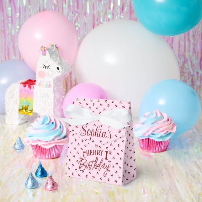 Cherries Theme First Birthday Favour Box (Party)