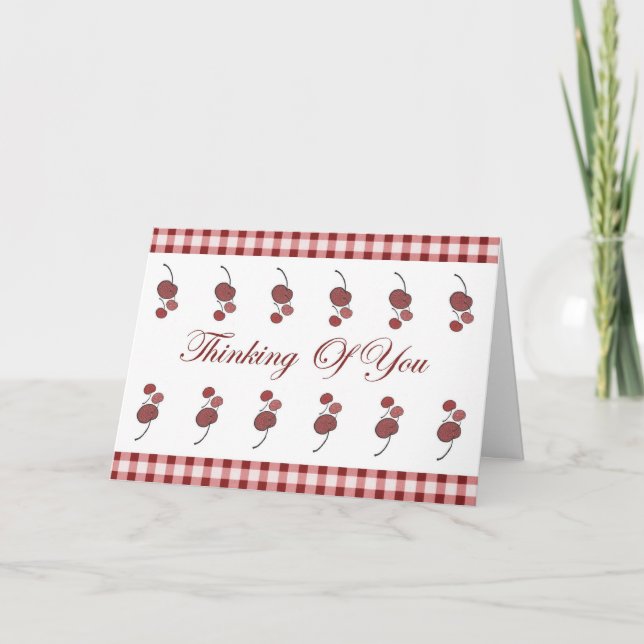 Cherries Thinking Of You Card (Large Print) (Front)