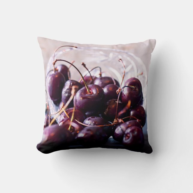 Cherries  throw pillow (Front)