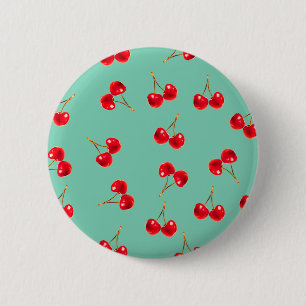 cherries vivid 2 inch round button