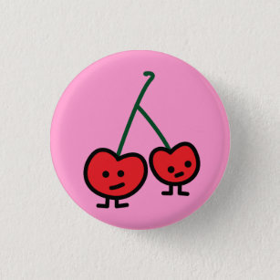 Cherries wild cherry friends couple red buddy 1 inch round button
