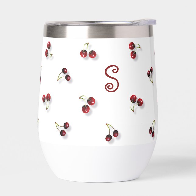 Cherries Wine Tumbler (Left)