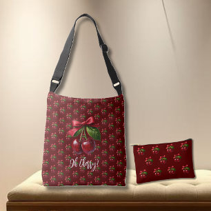 Cherries with a Bow-Cherry Red-Oh Cherry Crossbody Bag
