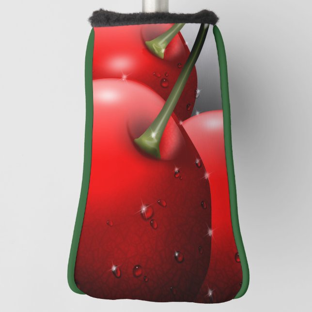 Cherries with Dew Drops Golf Head Cover (Rotate 90)