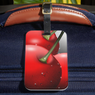 Cherries with Dew Drops Luggage Tag