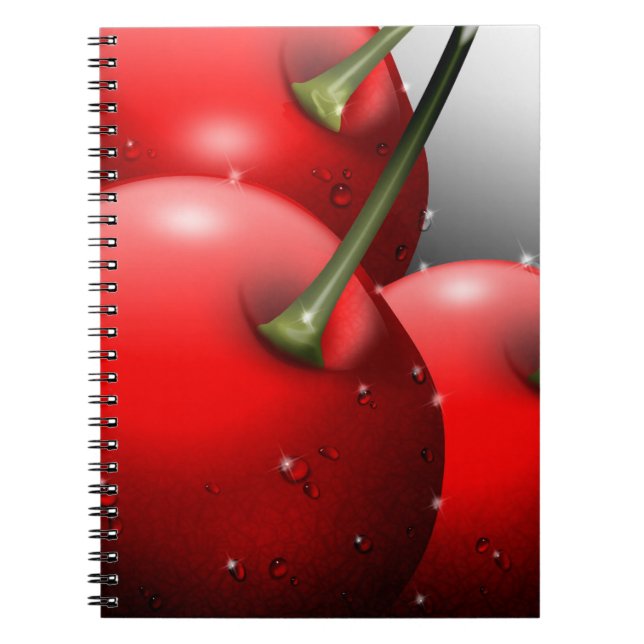 Cherries with Dew Drops Notebook (Front)
