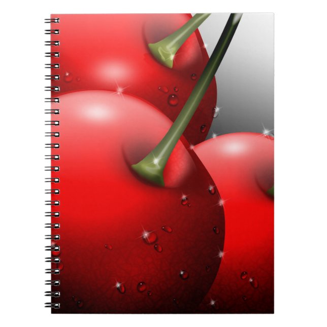 Cherries with Dew Drops Notebook (Front)