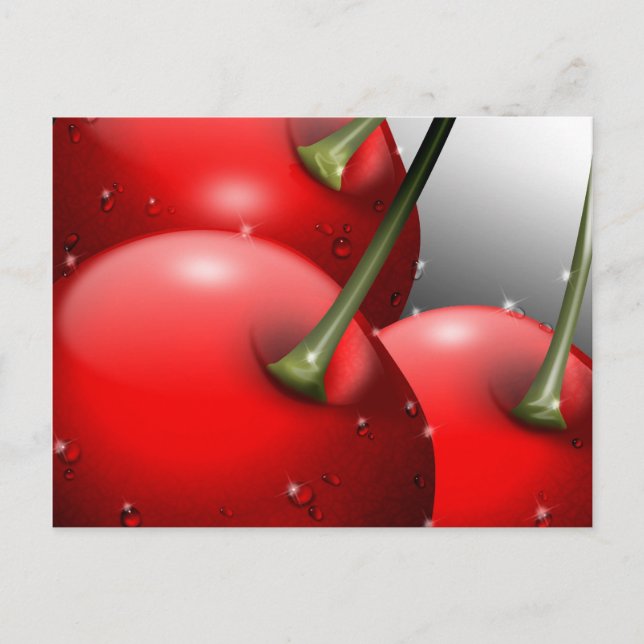 Cherries with Dew Drops Postcard (Front)