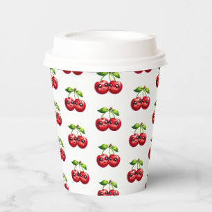 Cherries with smiley faces paper cups